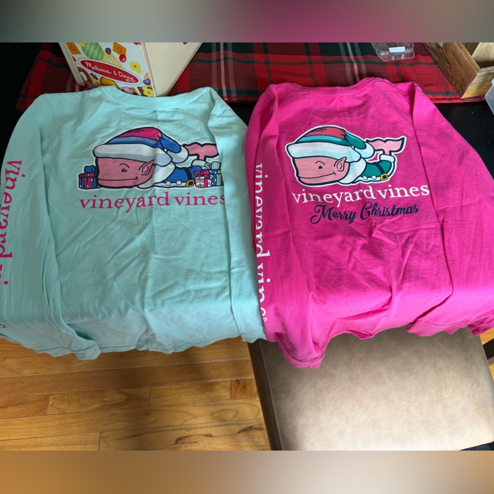Vineyard Vines Kids Tops - Pink and Light Blue